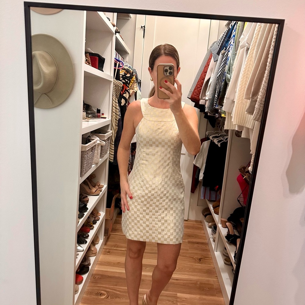 Lilly Pulitzer Cream Checkered Mini Dress